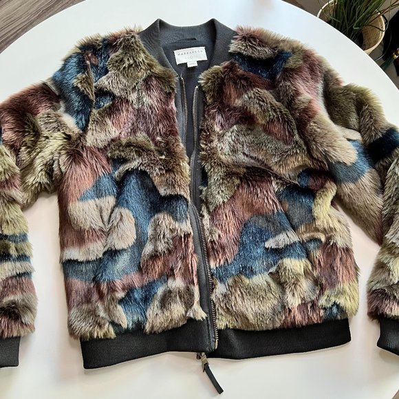 Anthropologie Jackets & Blazers - Marrakech Fur Camo Bomber Jacket